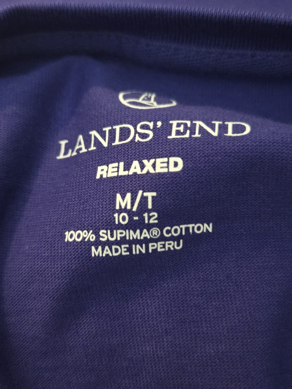 Lands' End Purple Short Sleeve Crew Tee Purple Medium Tall (8715) - Picture 3 of 4